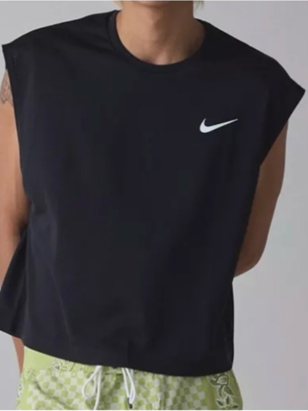 Nike Black Tank Top with White Swoosh Logo - Picture 5 of 9
